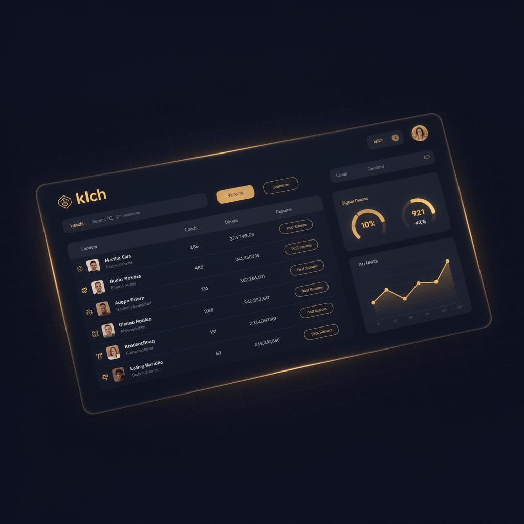 ProfitLoopHQ dashboard with leads, signals, and pipeline charts